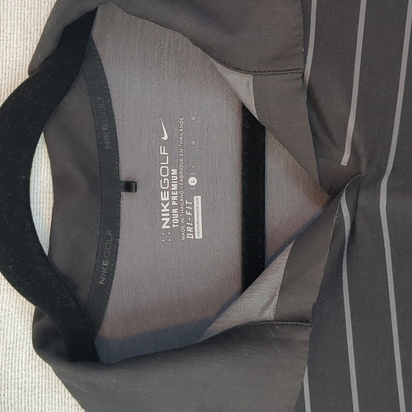 Nike Golf Tour Premium Women's Polo Black and gray stripe Size Large - Picture 5 of 10